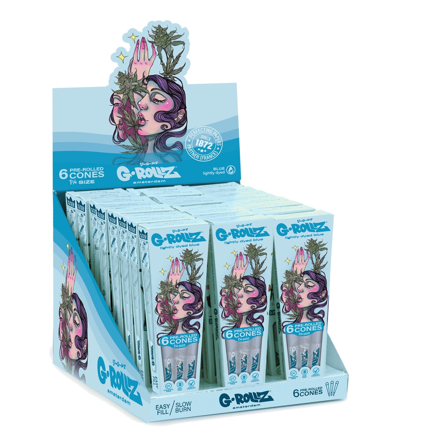 G-Rollz | Collector 'Ethereal' Blue - 6 '1¼' Cones (24 Packs Display)
