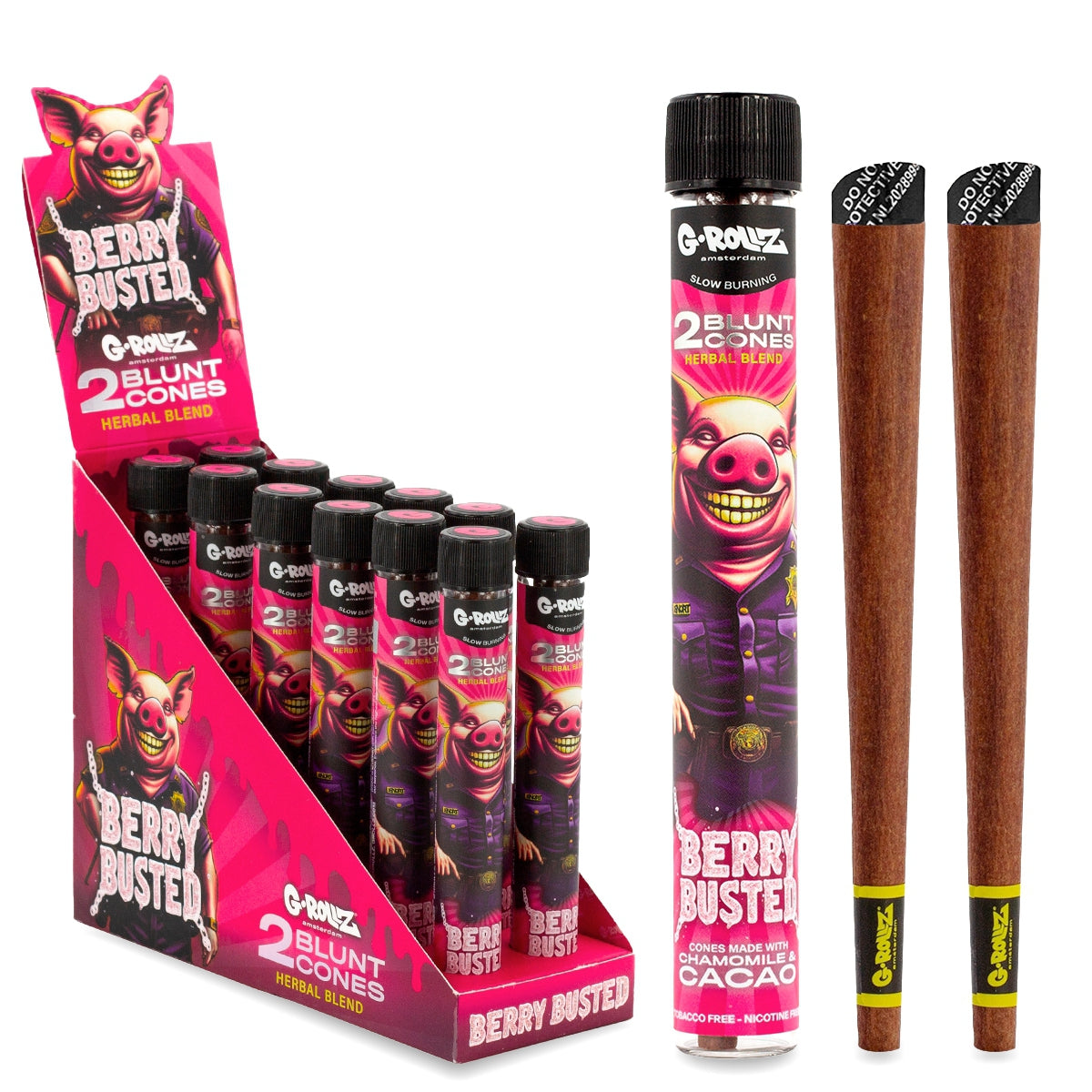 G-Rollz | 'Berry Busted' Terpene Infused Cones (12 Pack Display, 24 Cones)