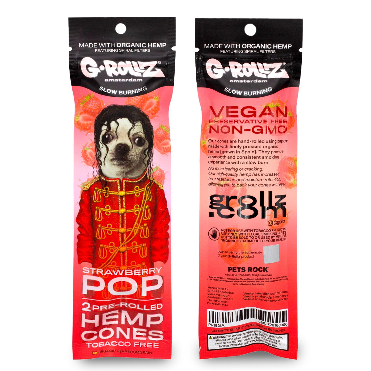 G-Rollz | 2x 'Strawberry Pop' Pre-Rolled Hemp Cones (12 Pack Display, 24 Cones)