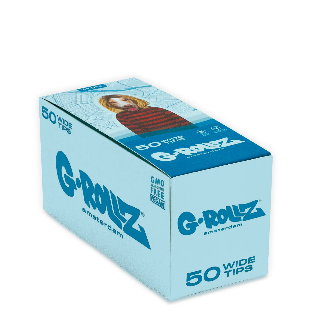 G-Rollz | Pets Rock 'Grunge' Blue Filter Tips 2,5 X 6cm 50 Tips Book 24/Display