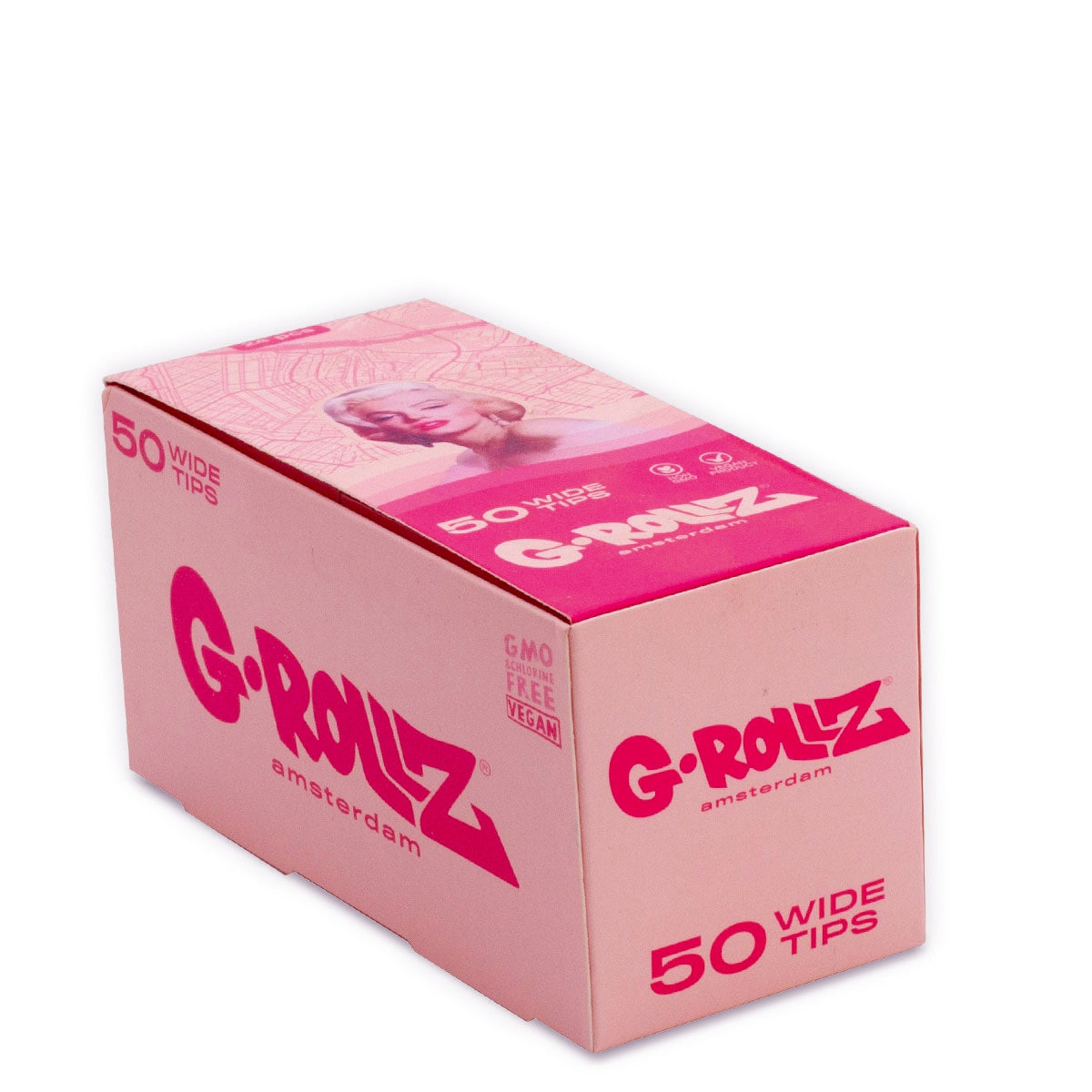 G-Rollz | 'Fabulous Face' Pink Filter Tips 2,5 X 6cm 50 Tips Book 24/Display