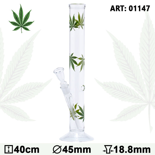 Leaf | Multi Leaf Glass Bong - H:40cm - Ø:45mm - Socket:18.8mm