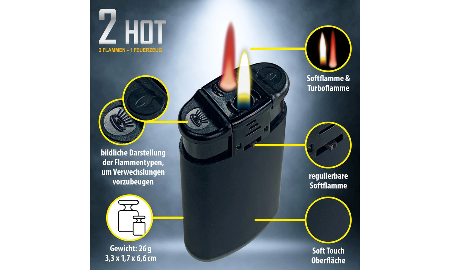 Lighter 2in1 “Fire & Flame” Metal Edition