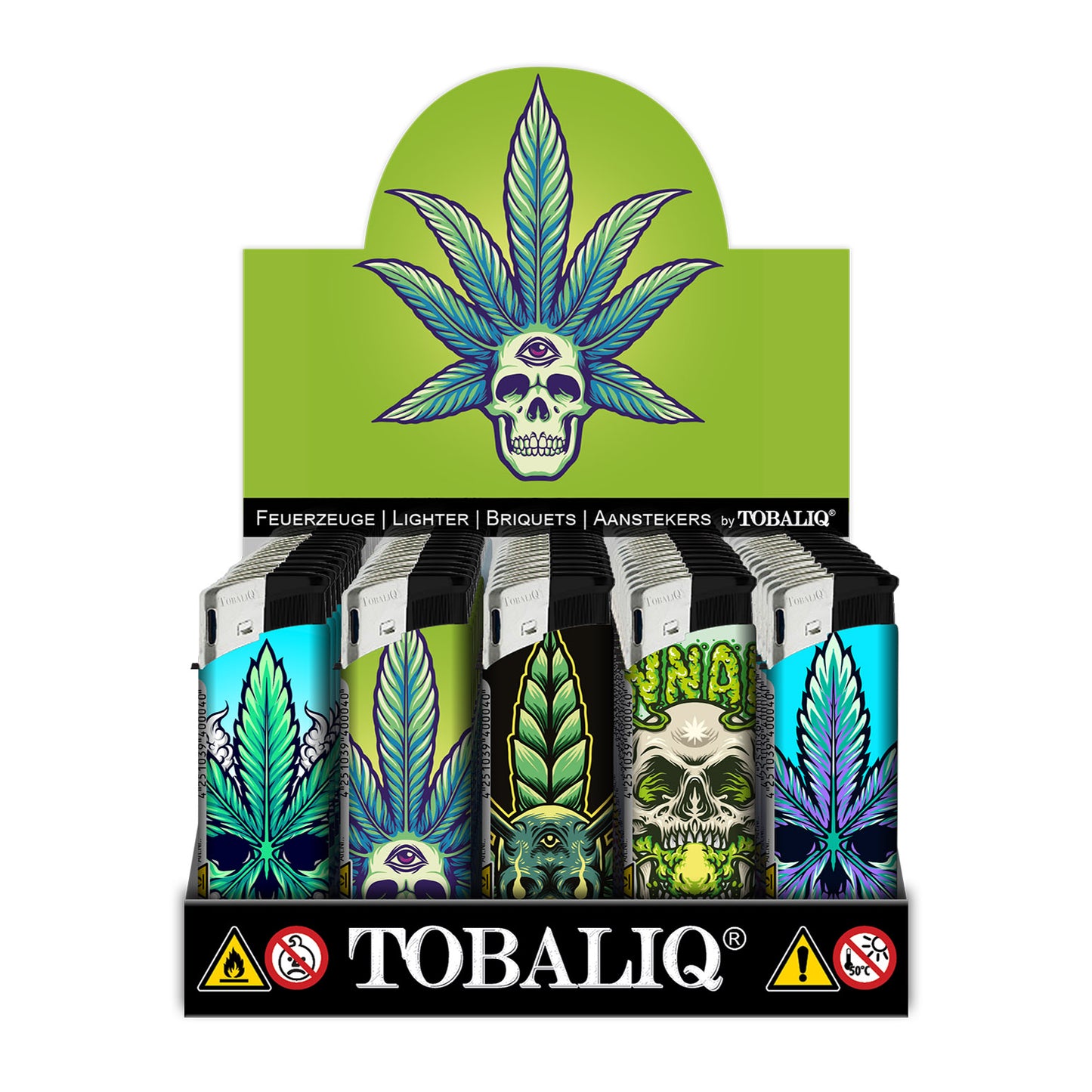 TQ motif lighter CANNABIS SKULL