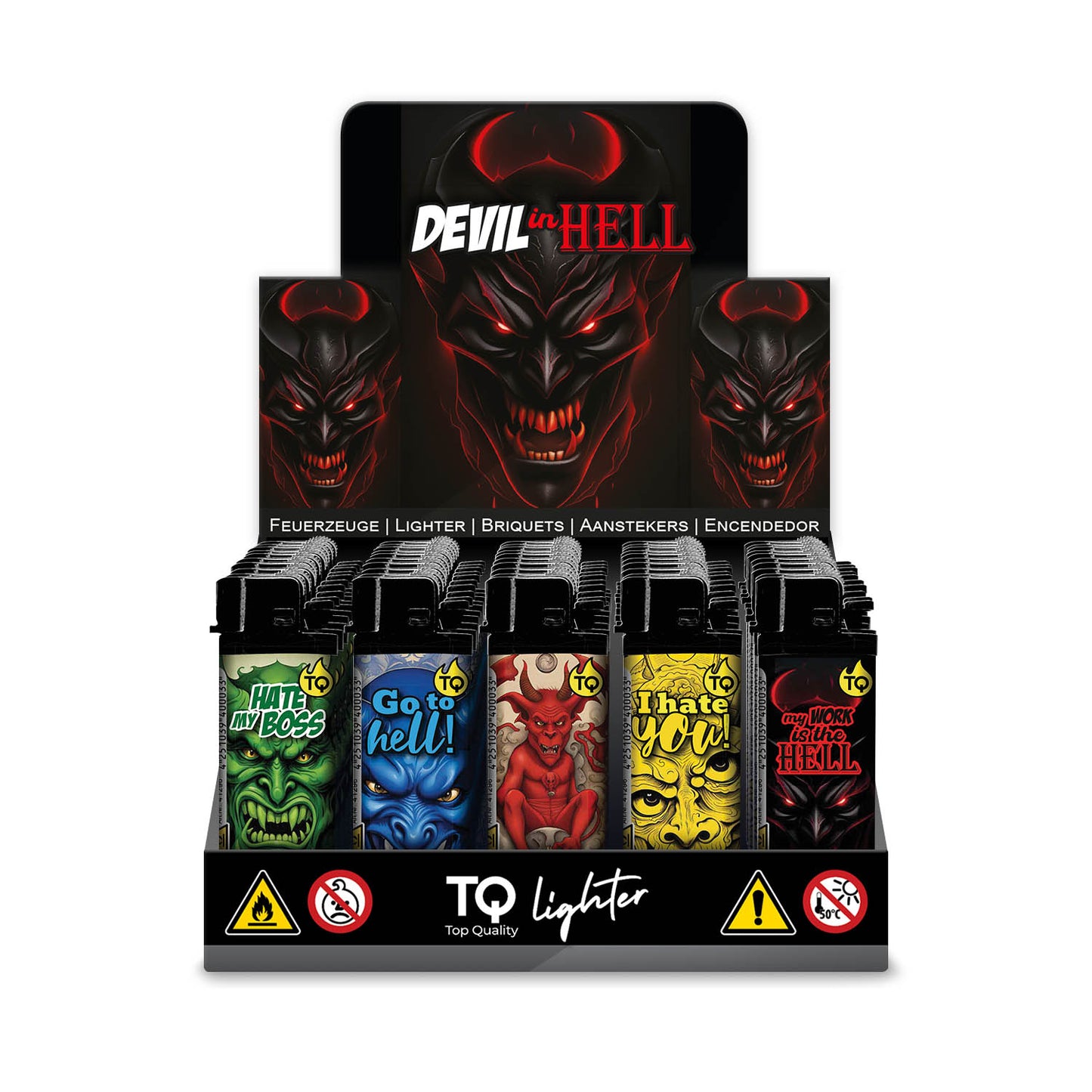 TQ Flint Motif Lighter DEVIL IN HELL