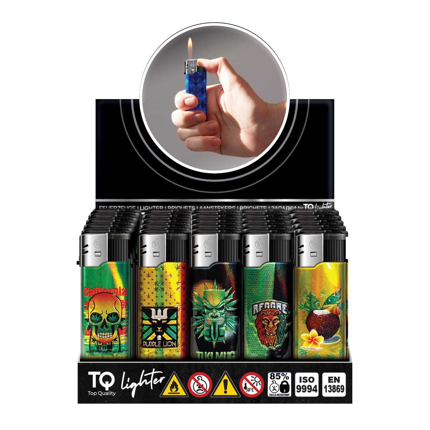 TQ aluminum motif lighter Rasta Paradise