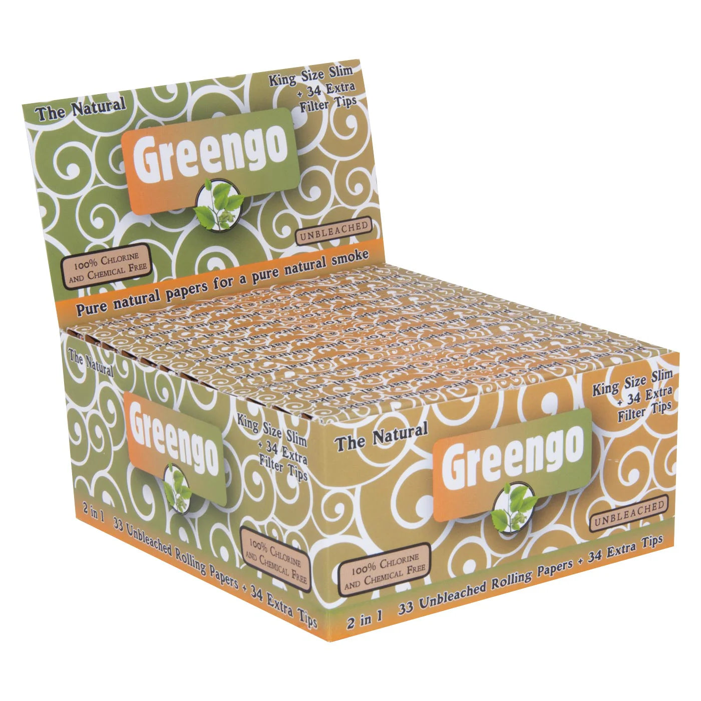 Greengo Unbleached King Size Slim 2 in 1 