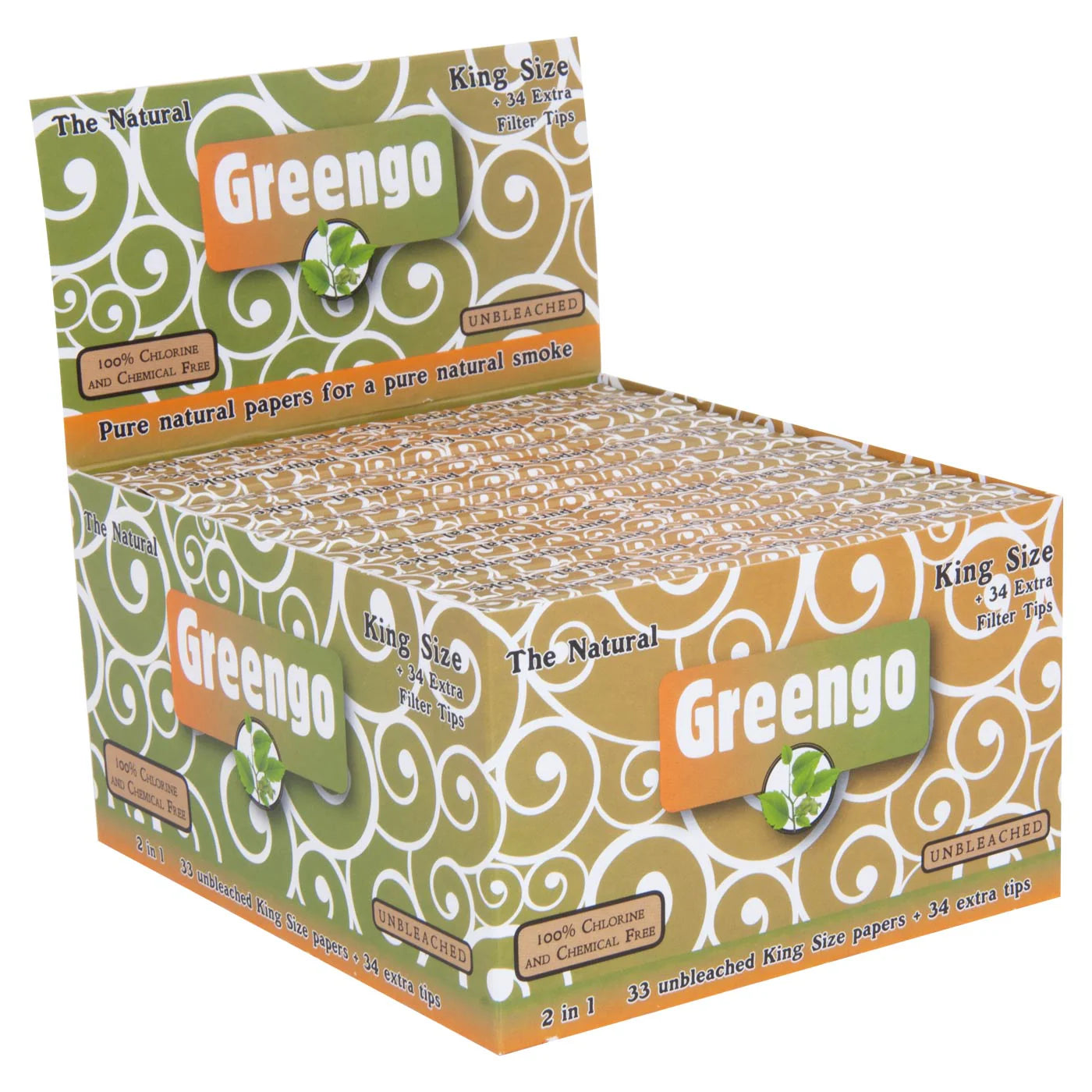 Greengo Unbleached King Size Regular 2-in-1