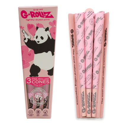 G-Rollz | Banksy Graffiti 'Panda Gunnin'' Pink - 3 KS Cones (24 Packs Display)