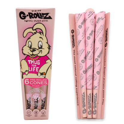 G-Rollz | Banksy Graffiti 'Thug for Life' Pink - 6 '1¼' Cones (24 Packs Display)