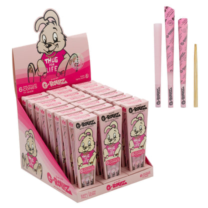 G-Rollz | Banksy Graffiti 'Thug for Life' Pink - 6 '1¼' Cones (24 Packs Display)