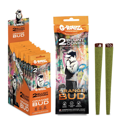 G-Rollz | Banksy's Graffiti - 2x 'Orange Bud' Terpene-infused Cones (12 pack Display, 24 wraps)