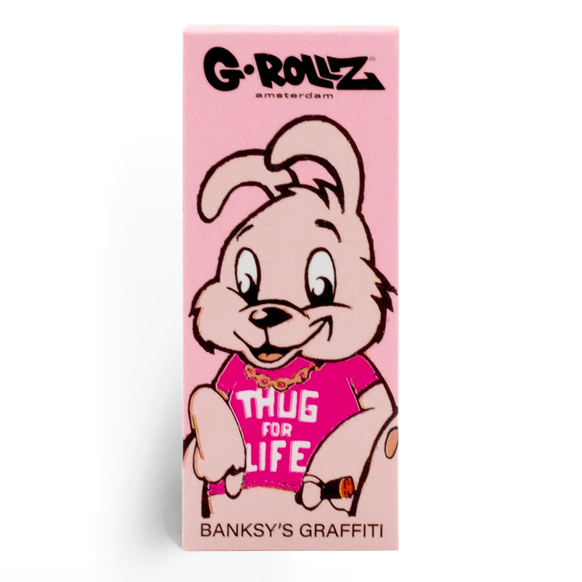 G-Rollz | Banksy's Graffiti 'Thug for Life' PINK Filter Tips 2,5 X 6cm 50 Tips Book 24/Display