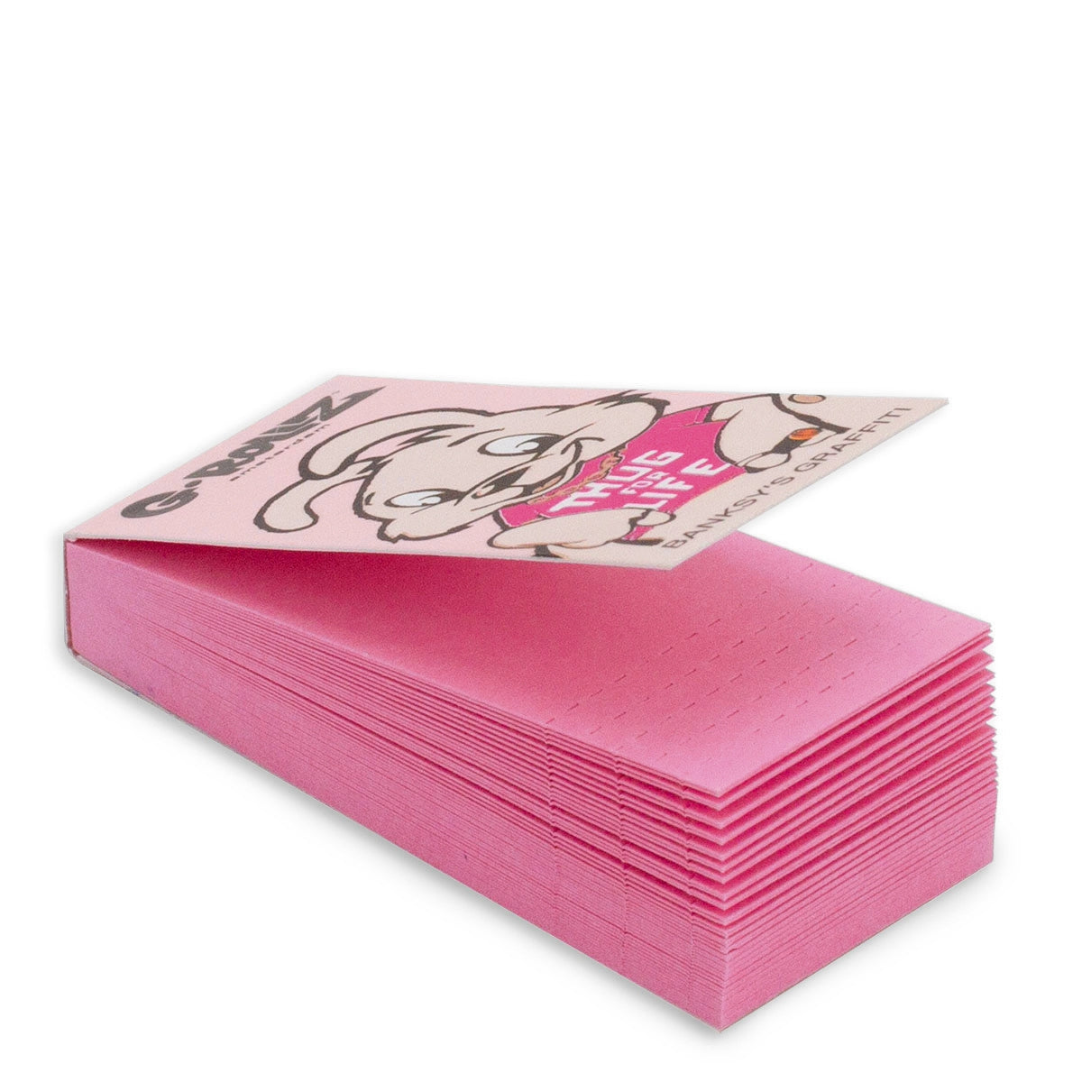 G-Rollz | Banksy's Graffiti 'Thug for Life' PINK Filter Tips 2,5 X 6cm 50 Tips Book 24/Display