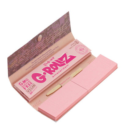 G-Rollz | Banksy's Graffiti 'Thug For Life' Pink - 50 KS Slim Papers + Tips (24 Booklets Display)