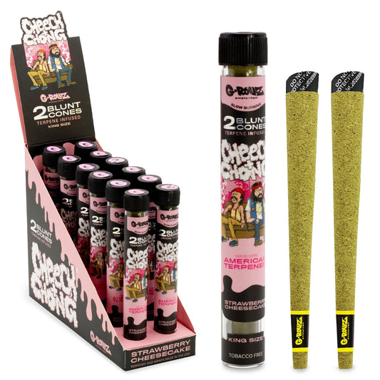 G-Rollz | Cheech & Chong(TM) 2x Terpene Infused Cones 'Strawberry Cheesecake' (12 Pack Display)