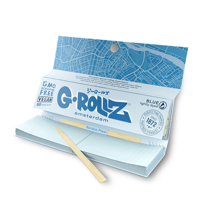 G-Rollz | Dunkees 'Alice' Blue - 50 KS Slim Papers + Tips (24 Booklets Display)