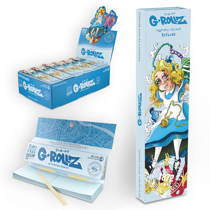 G-Rollz | Dunkees 'Alice' Blue - 50 KS Slim Papers + Tips (24 Booklets Display)