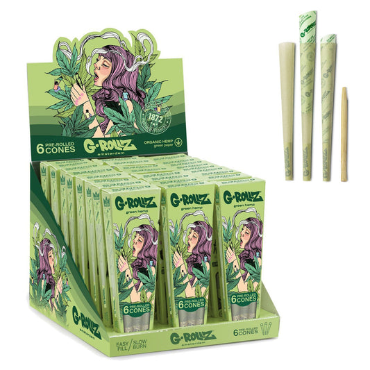 G-Rollz | Collector 'Colossal Dream' Organic Green Hemp - 6 '1¼' Cones (24 Packs Display)