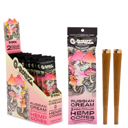 G-Rollz | 2x 'Russian Cream' Pre-Rolled Hemp Cones (12 Pack Display, 24 Cones)