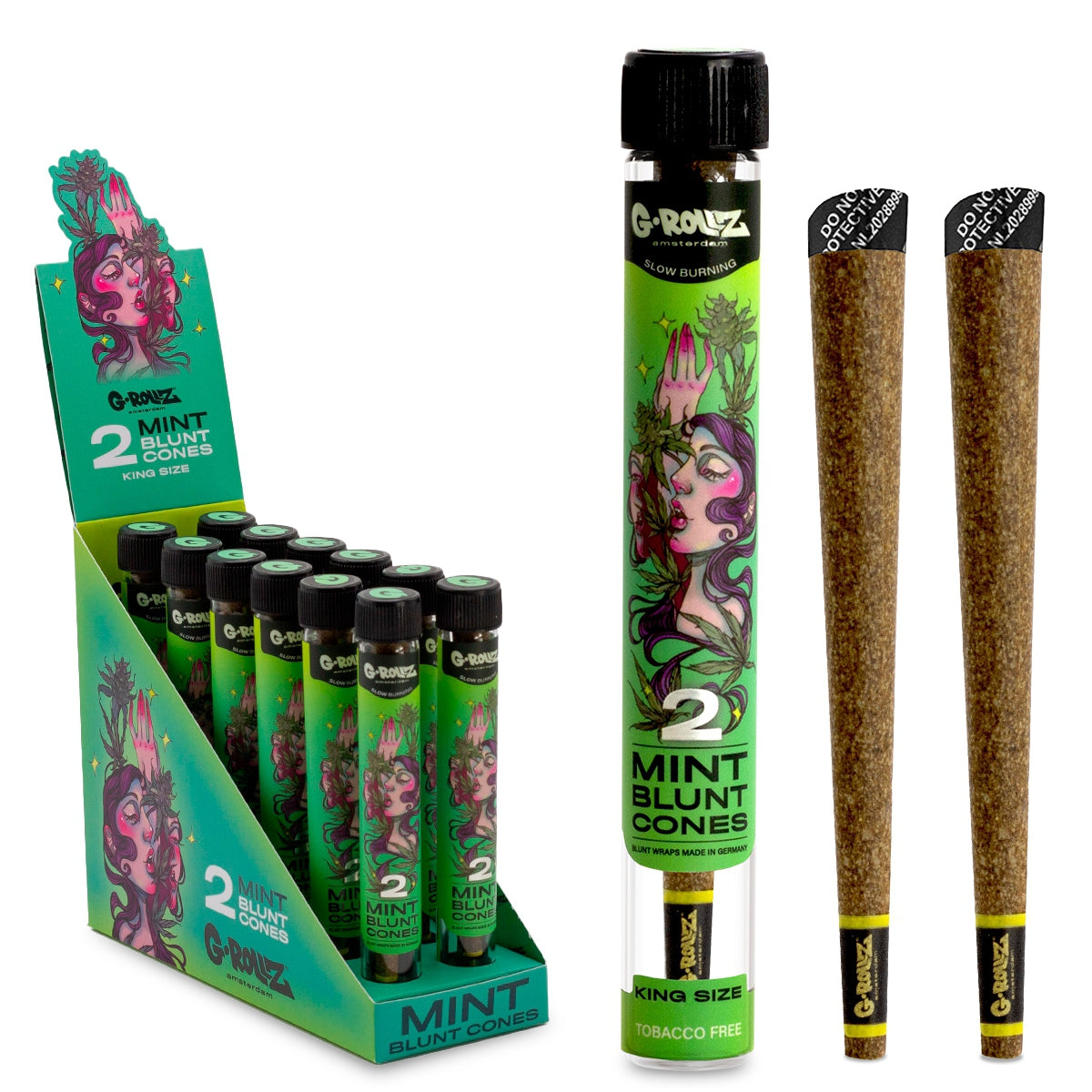 G-Rollz | 2x Pre-rolled Mint Cones (12 Pack Display, 24 Cones)