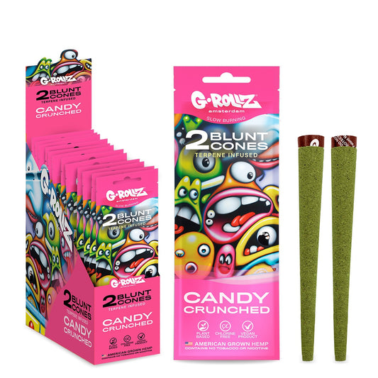 G-Rollz | 2x 'Candy Crunched' Terpene-infused Pre-rolled Hemp Cones (12 pack Display, 24 wraps)