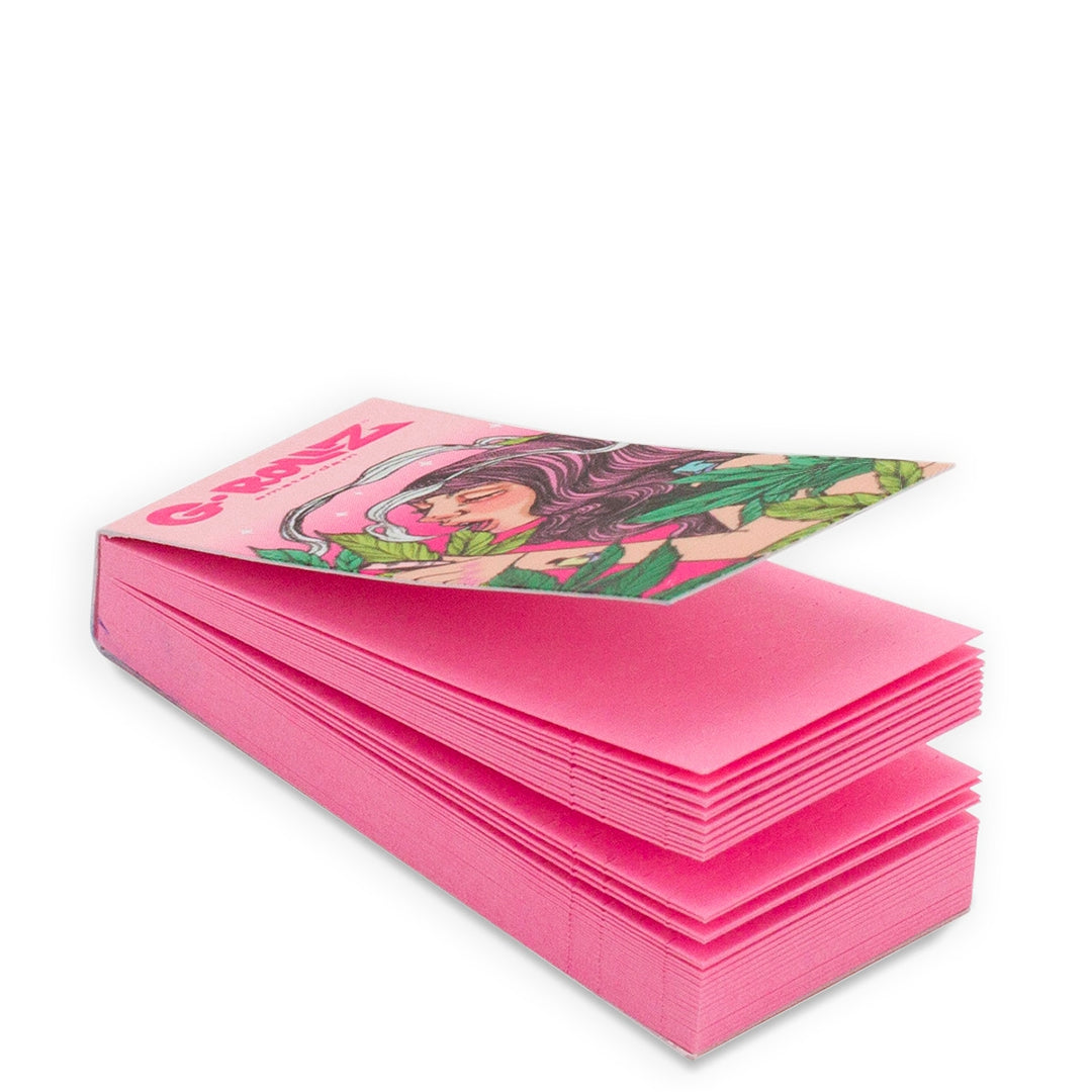 G-Rollz | Collector 'Mushroom Lady' PINK Filter Tips 2,5 X 6cm 50 Tips Book 24/Display