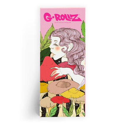 G-Rollz | Collector 'Mushroom Lick' Pink Filter Tips 2,5 X 6cm 50 Tips Book 24/Display