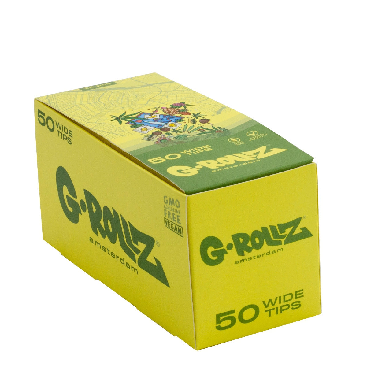 G-Rollz | Collector 'Picnic' Yellow Filter Tips 2,5 X 6cm 50 Tips Book 24/Display