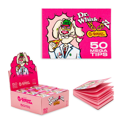 G-Rollz | "Dr. Whiskerz" Pink Mega Tips 4x5.5cm 50 Tips Booklet (24/Display)