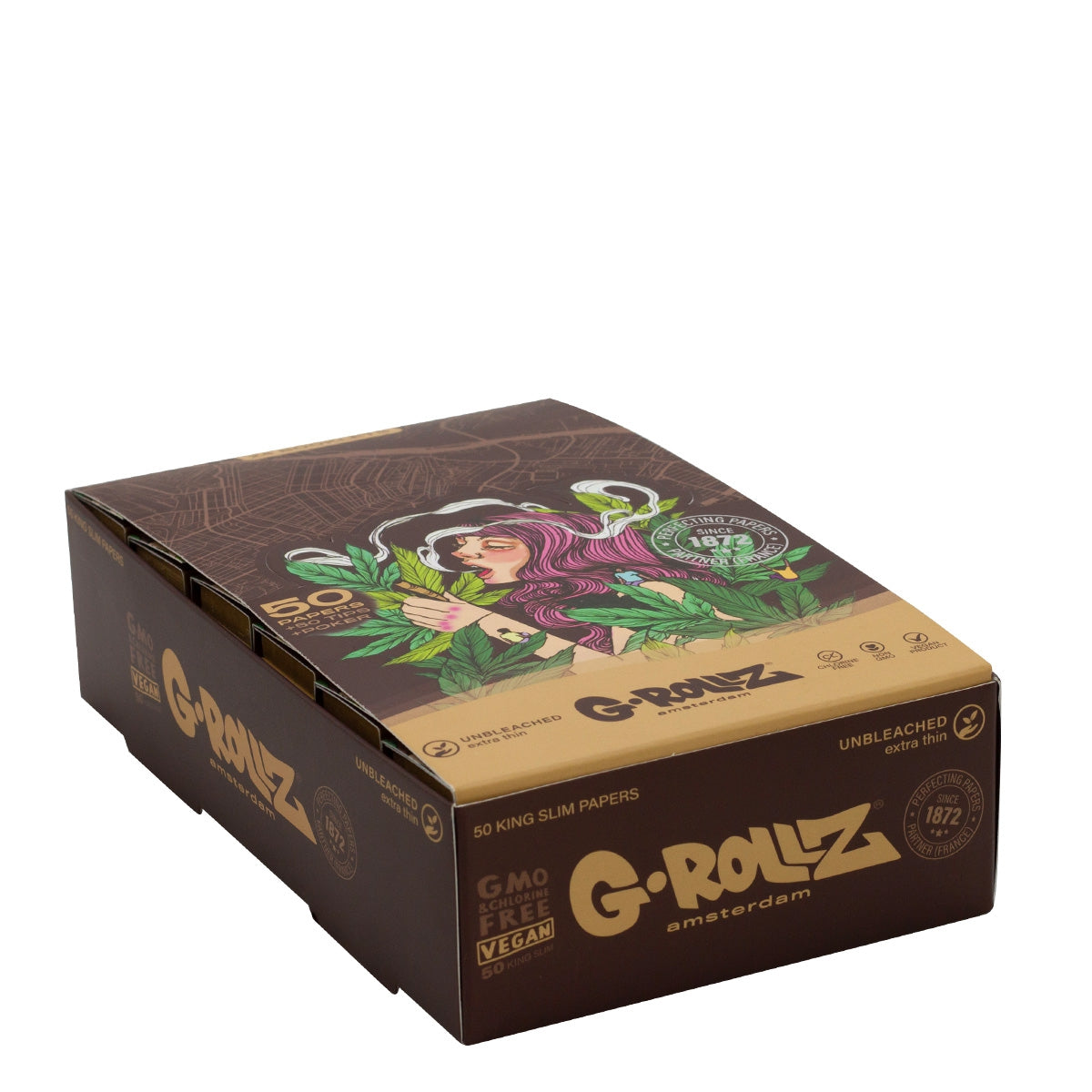 G-Rollz | Collector 'Colossal Dream' Unbleached - 50 KS Slim Papers + Tips (24 Booklets Display)