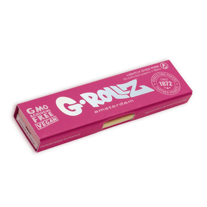 G-Rollz | Lightly Dyed Pink - 50 KS Slim Papers + Tips (21 Booklets Display)