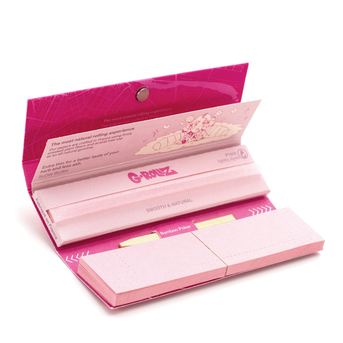 G-Rollz | Lightly Dyed Pink - 50 KS Slim Papers + Tips (21 Booklets Display)