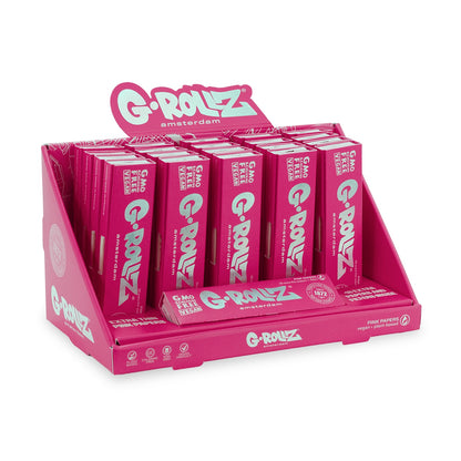 G-Rollz | Lightly Dyed Pink - 50 KS Slim Papers + Tips (21 Booklets Display)