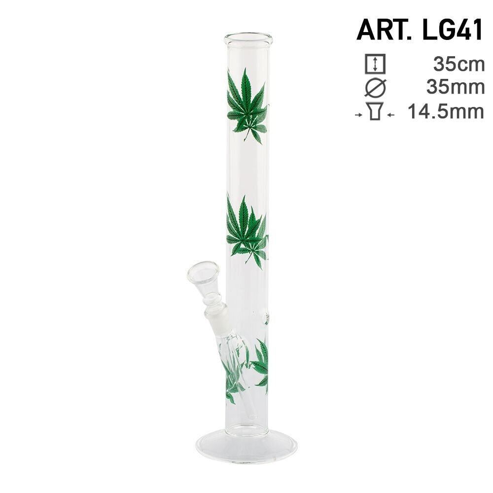 Leaf | Multi Leaf Glass Bong- H:30cm - Ø:40mm - Socket 14.5mm