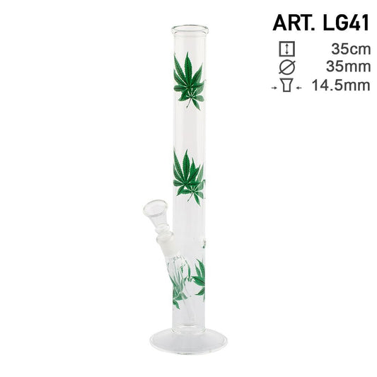 Leaf | Multi Leaf Glass Bong- H:30cm - Ø:40mm - Socket 14.5mm