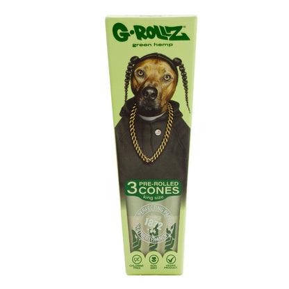 G-Rollz | Pets Rock 'Rap' Organic Green Hemp - 3 KS Cones (24 Packs Display)