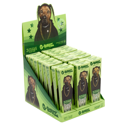 G-Rollz | Pets Rock 'Rap' Organic Green Hemp - 3 KS Cones (24 Packs Display)