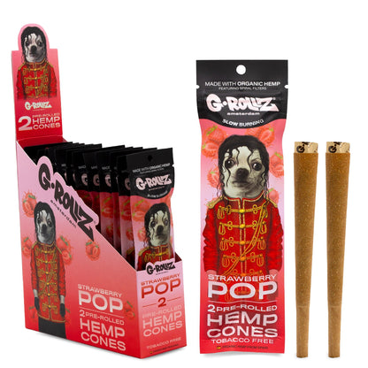 G-Rollz | 2x 'Strawberry Pop' Pre-Rolled Hemp Cones (12 Pack Display, 24 Cones)