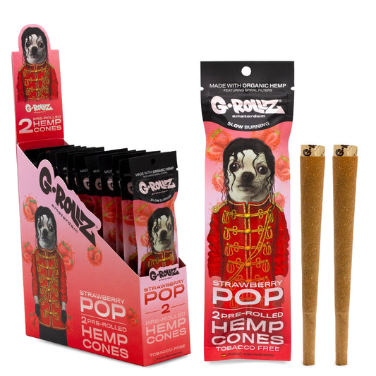 G-Rollz | 2x 'Strawberry Pop' Pre-Rolled Hemp Cones (12 Pack Display, 24 Cones)