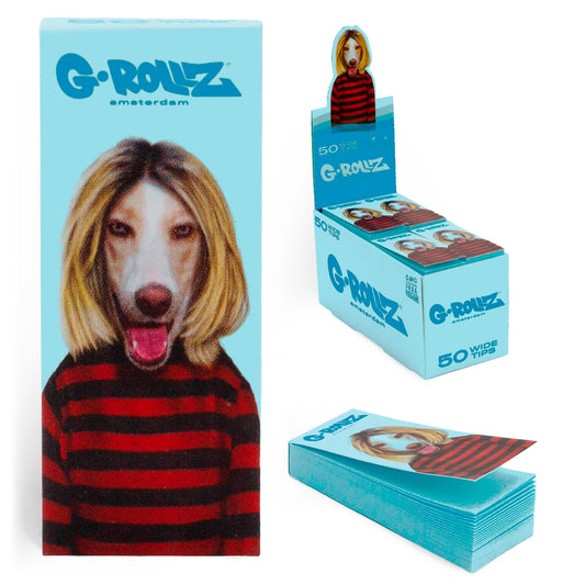 G-Rollz | Pets Rock 'Grunge' Blue Filter Tips 2,5 X 6cm 50 Tips Book 24/Display