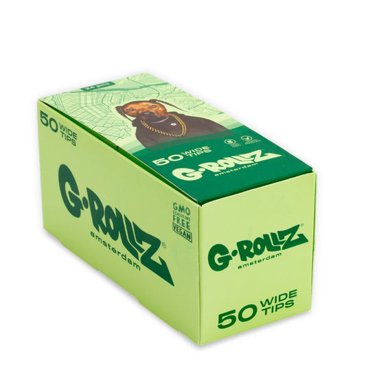 G-Rollz | Pets Rock 'Rap' Green Filter Tips 2,5 X 6cm 50 Tips Book 24/Display