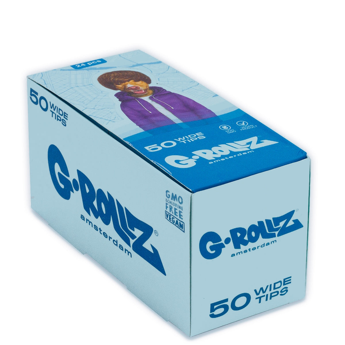G-Rollz | Pets Rock 'Teen' Blue - 50 KS Slim Papers + Tips (24 Booklets Display)