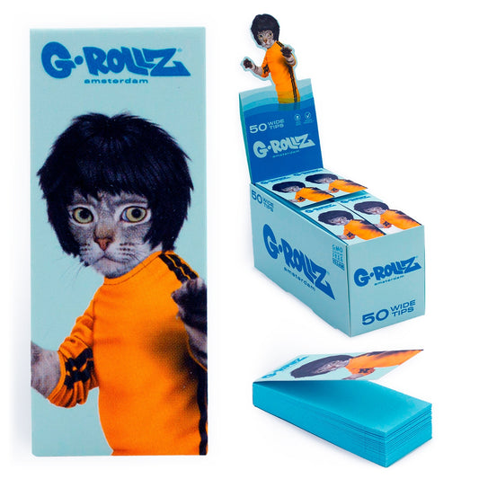 G-Rollz | Pets Rock 'Kung Fu' Blue Filter Tips 2,5 X 6cm 50 Tips Book 24/Display