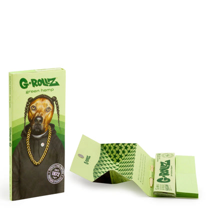 G-Rollz | 'Reggae Rap' - Organic Green Hemp - 50 KS Slim Papers + Tips & Tray (16 Booklets Display)
