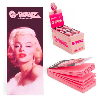 G-Rollz | 'Fabulous Face' Pink Filter Tips 2,5 X 6cm 50 Tips Book 24/Display